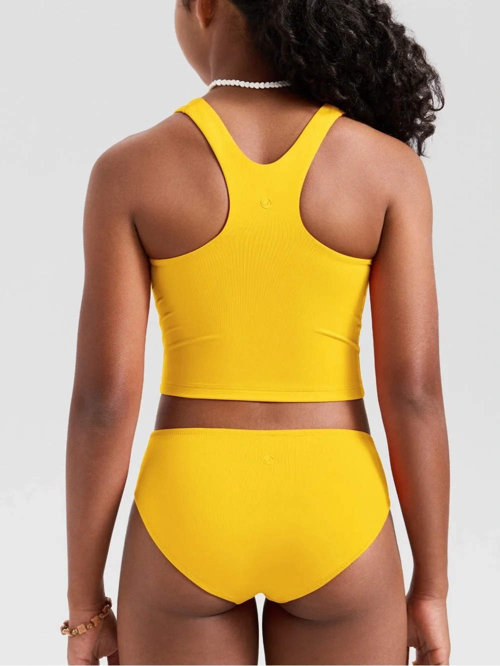 CRZ YOGA Girls Bikini High Waisted Two Piece Swimsuit Size L Yellow